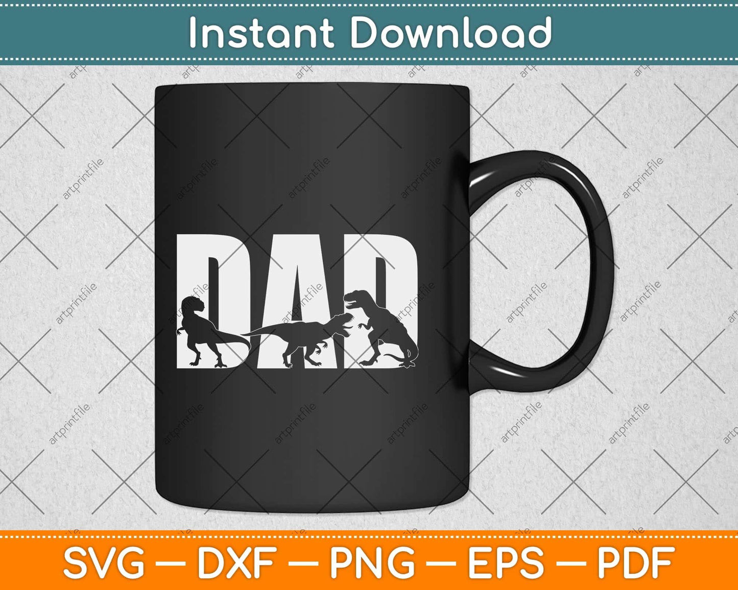Trex Dad Dinosaur Lover Cool Vintage Father's Day Svg Png Dxf Digital Cutting File