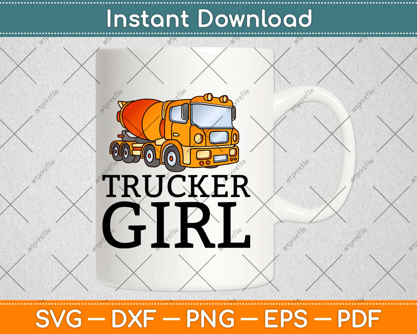 Trucker Girl Trucking Semi Truck Driver Wife Mom Svg Design Cricut Cutting Files