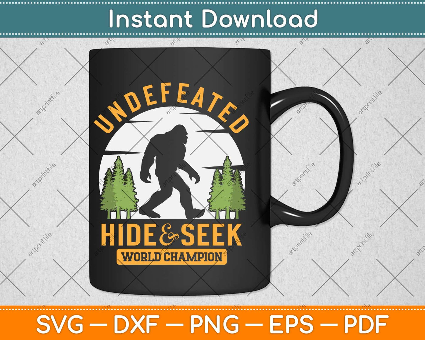 Undefeated Hide And Seek World Champion Bigfoot Svg Png Dxf Digital Cutting File