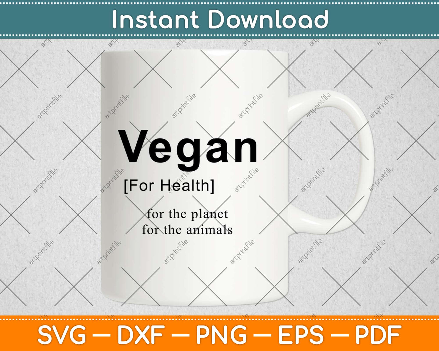 Vegan for Health Planet and Animals Svg Design Cricut Printable Cutting Files