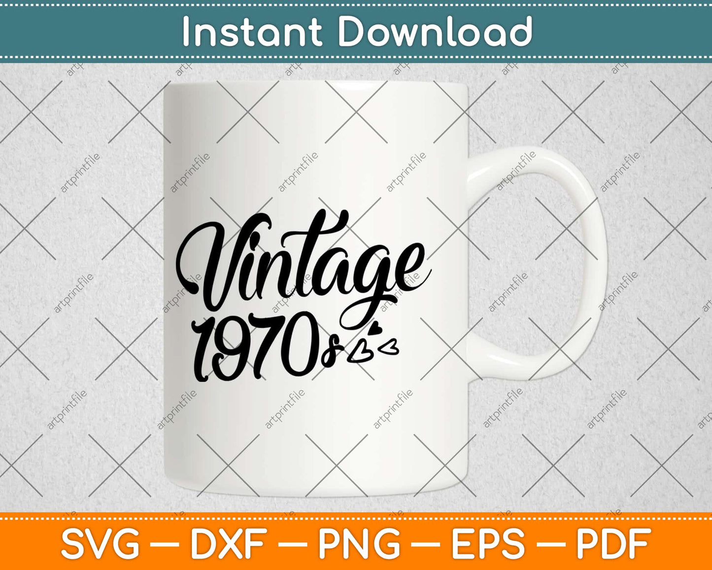 Vintage 1970s 50th Birthday Svg Design Cricut Printable Cutting Files