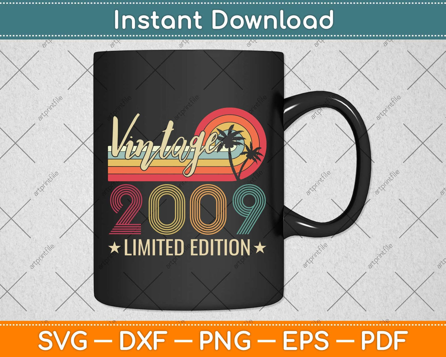 Vintage 2009 13th Birthday Gift 13 Years Old Limited Edition Svg Png Dxf Cutting File