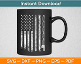 Vintage Fishing Distressed American Flag Svg Design Cricut Printable Cutting Files