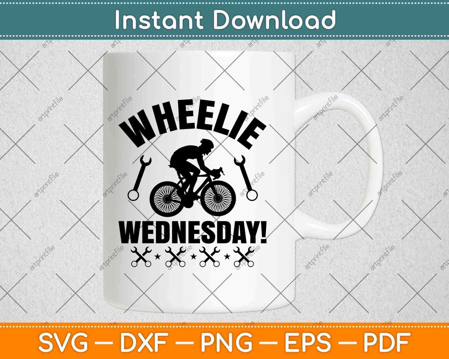 Wheelie Wednesday Cycling Svg Design Cricut Printable Cutting Files