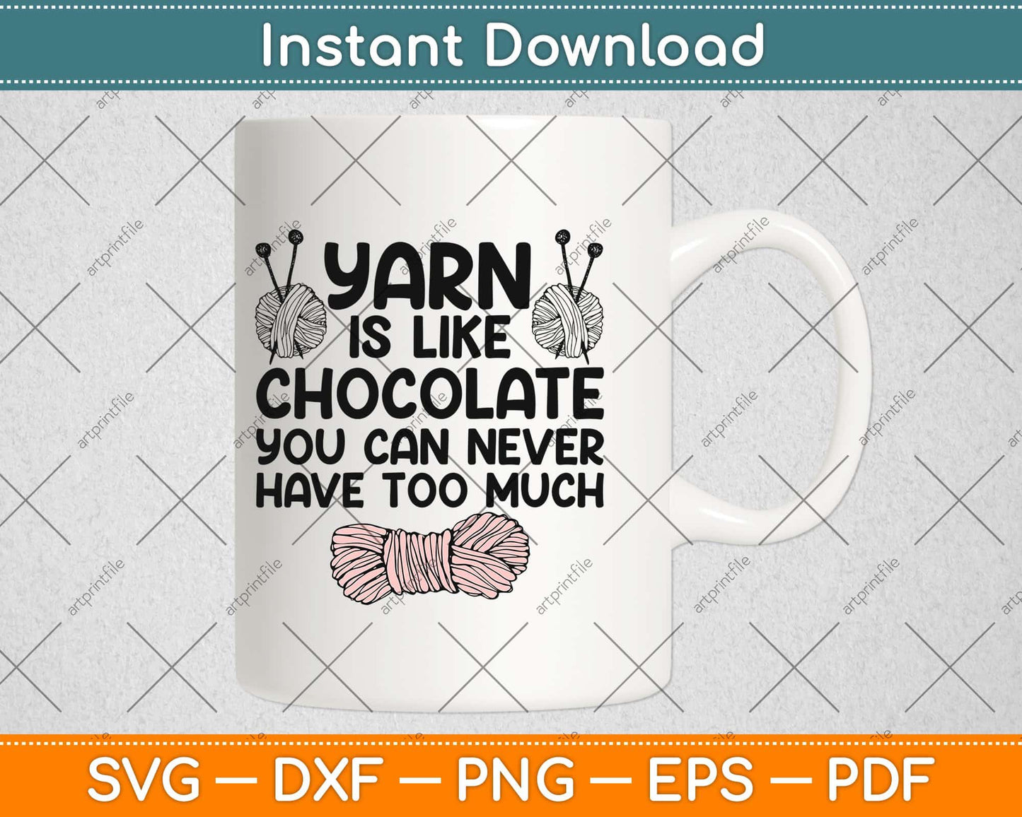 Yarn Is Like Chocolate Funny Knitting Gifts Svg Design Cricut Printable Cutting File