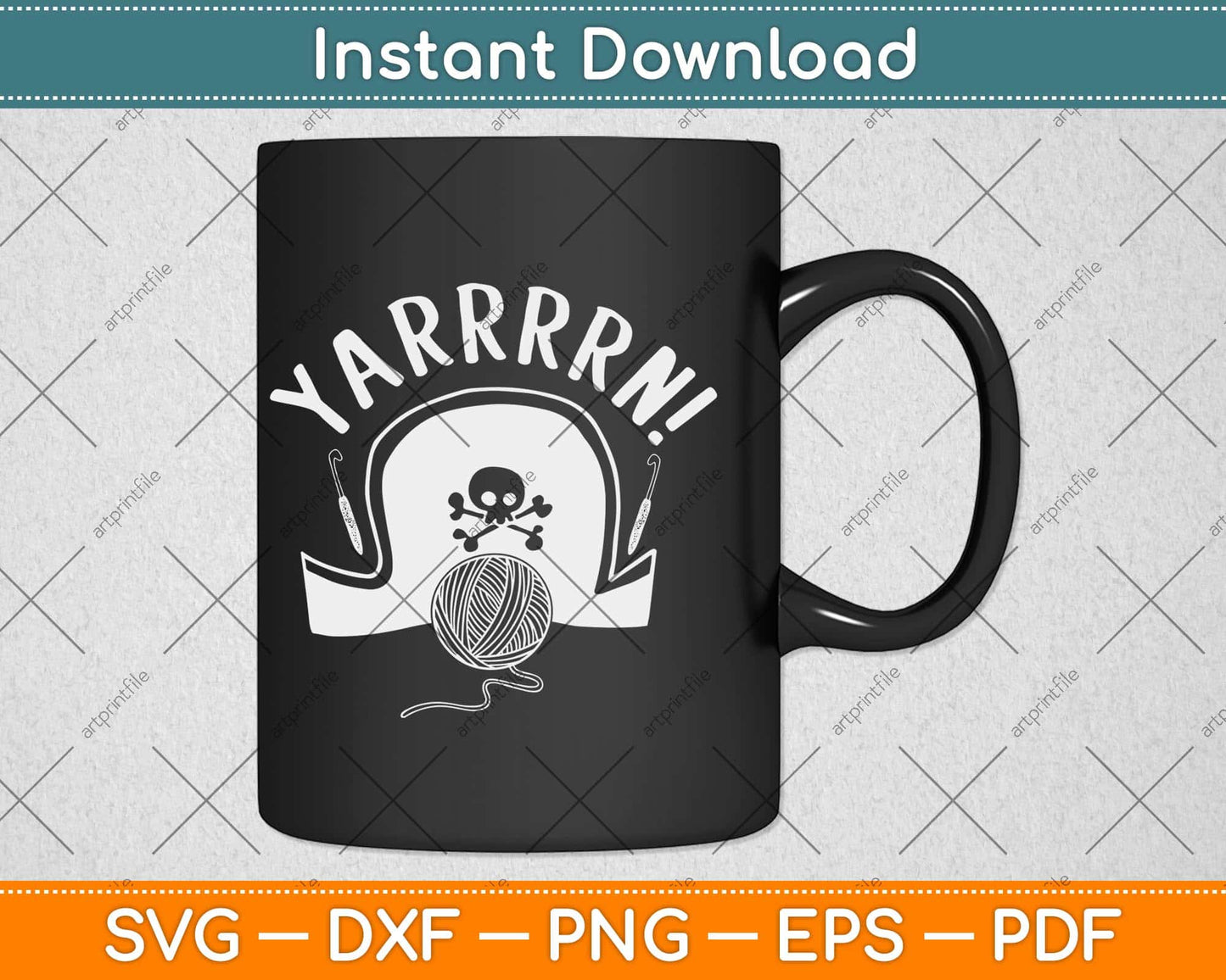 Yarrrrn! Funny Pirate Yarn Knitting Crocheting Svg Design Cricut Printable Cutting File