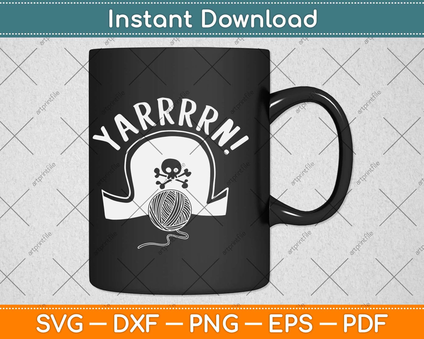 Yarrrrn! Funny Pirate Yarn Knitting Gifts Crocheting Svg Design