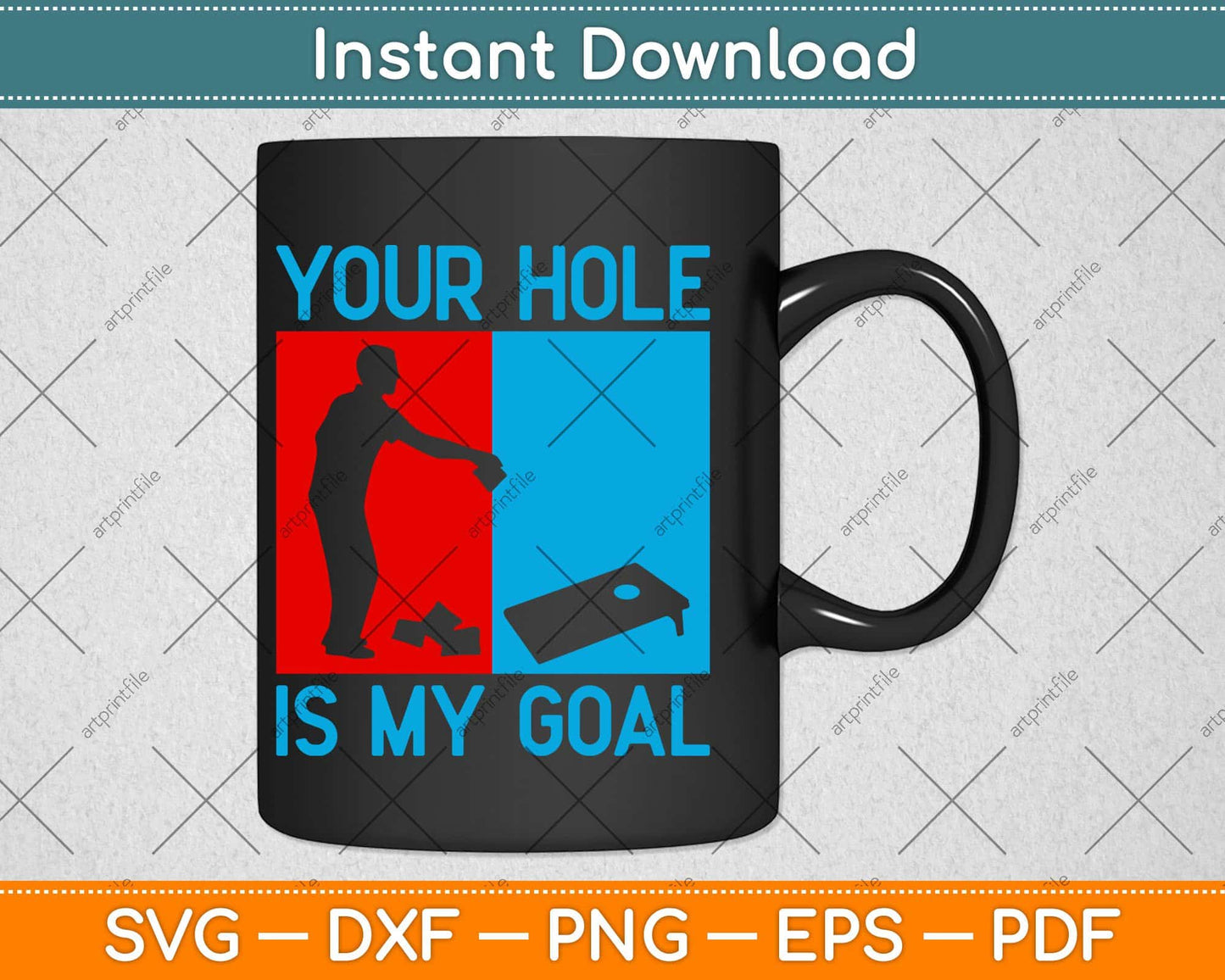 Your Hole Is My Goal Funny Cornhole Svg Design Cricut Printable Cutting Files