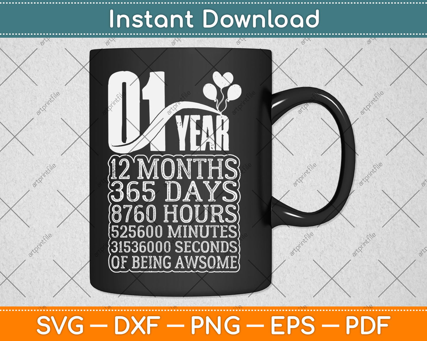 1 Years Old 1th Birthday Vintage Retro Svg Digital Cutting File