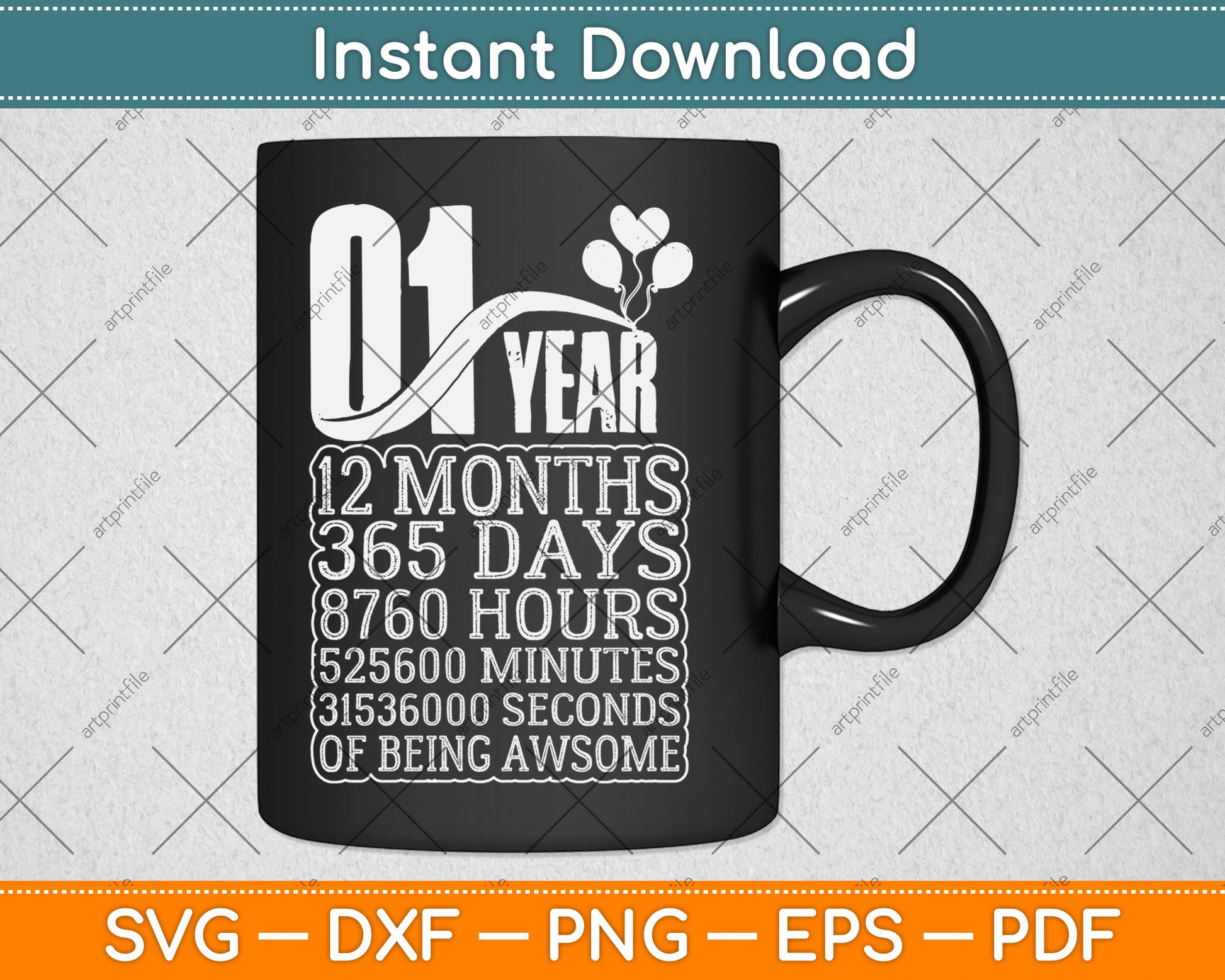 1 Years Old 1th Birthday Vintage Retro Svg Digital Cutting File