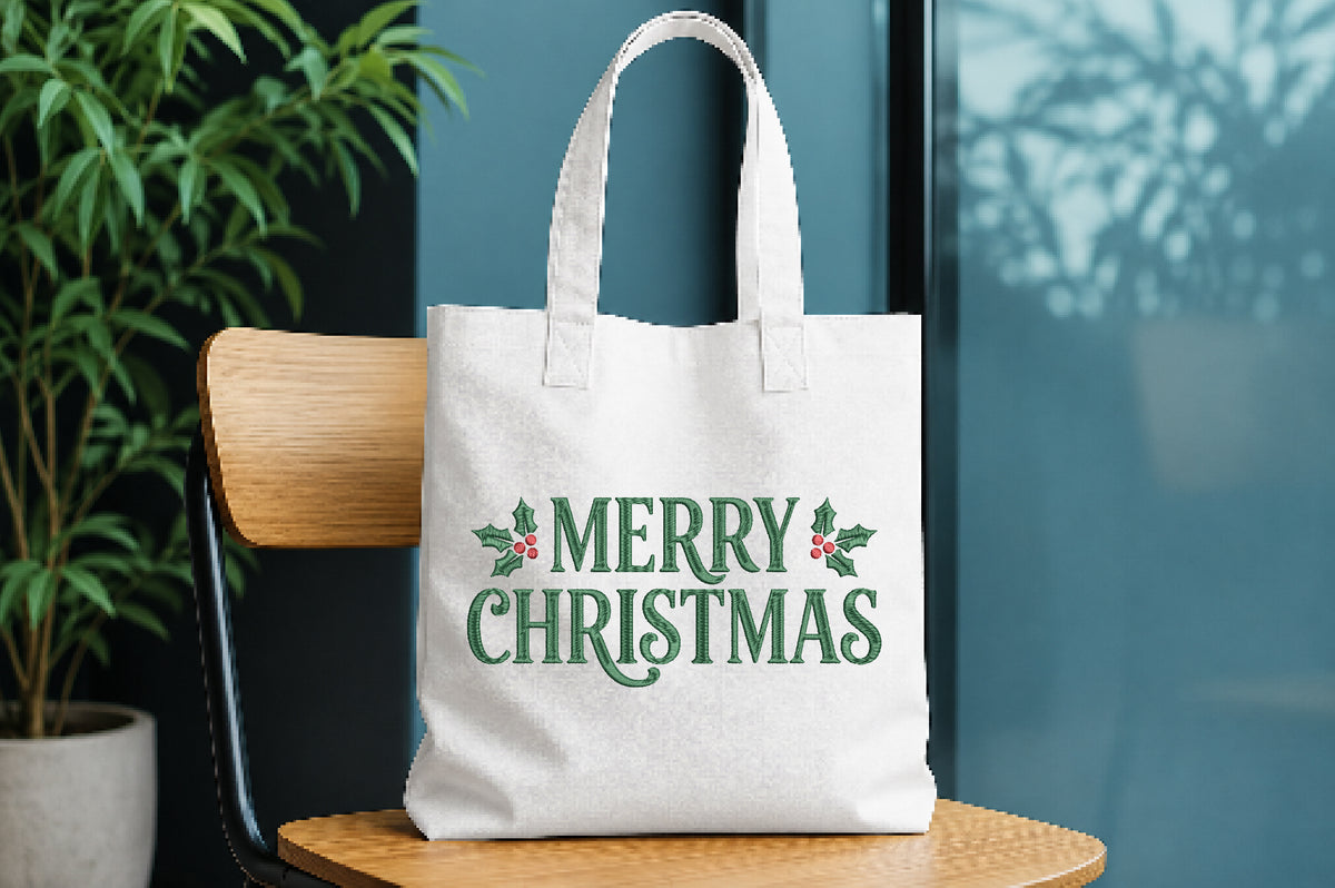 Merry Christmas Embroidery Design