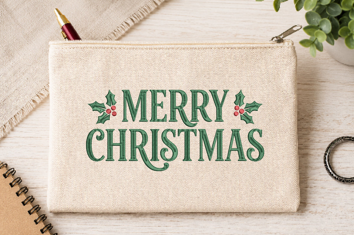 Merry Christmas Embroidery Design