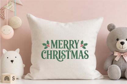Merry Christmas Embroidery Design