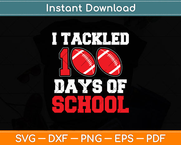 100 Day of School Football Teacher Svg Digital Cutting File