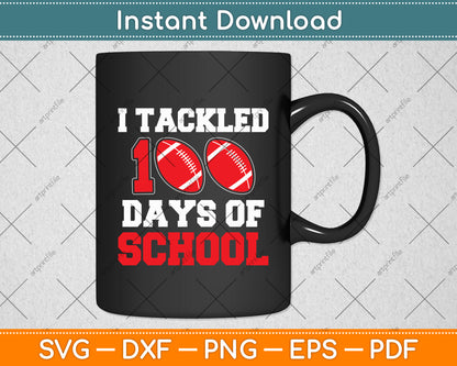 100 Day of School Football Teacher Svg Digital Cutting File