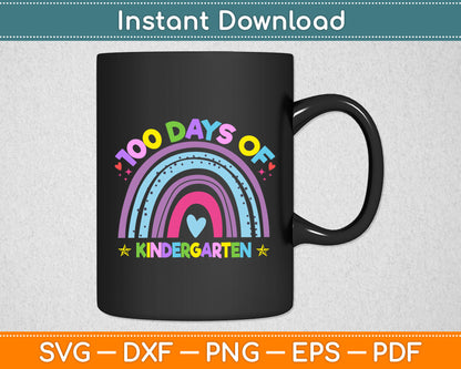 100 Days Of Kindergarten Funny Rainbow Svg Digital Cutting File