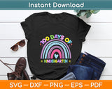 100 Days Of Kindergarten Funny Rainbow Svg Digital Cutting File