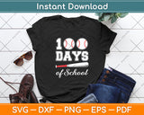 100 Days Of School Baseball Lover Svg Digital Cutting File