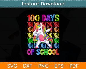 100 Days Of School Funny Back To School Unicorn Svg Digital Cutting File