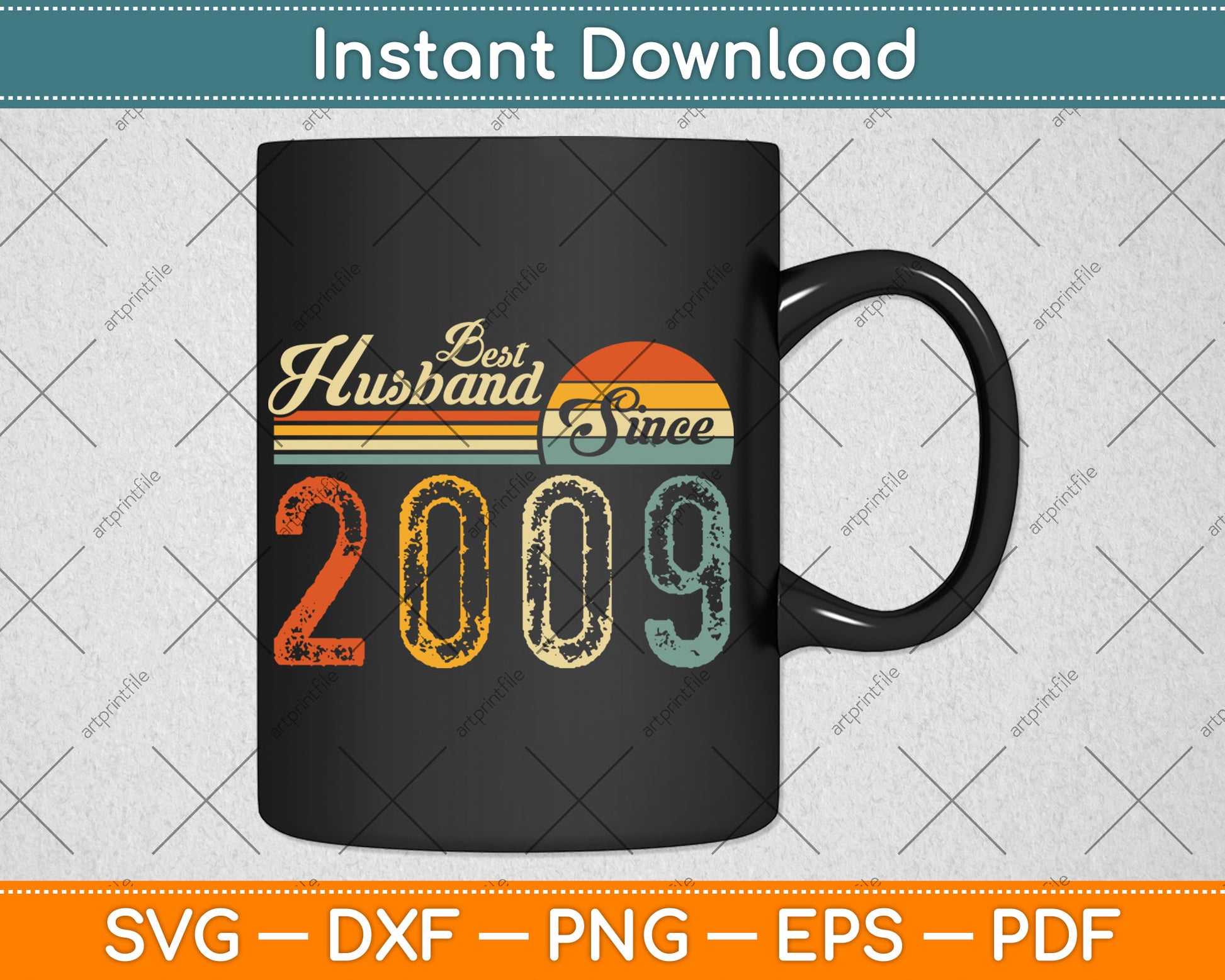 15th Wedding Anniversary Best Husband Since 2009 15 Years Svg Digital Cutting File