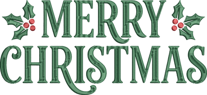 Merry Christmas Embroidery Design