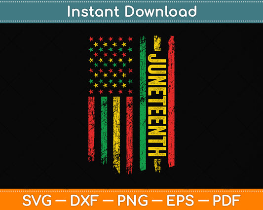 1865 Juneteenth Black History American Flag African Svg Png Dxf Digital Cutting File