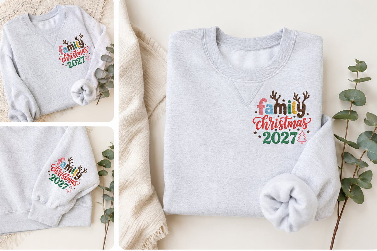 Family Christmas 2027 Embroidery Design