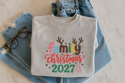 Family Christmas 2027 Embroidery Design