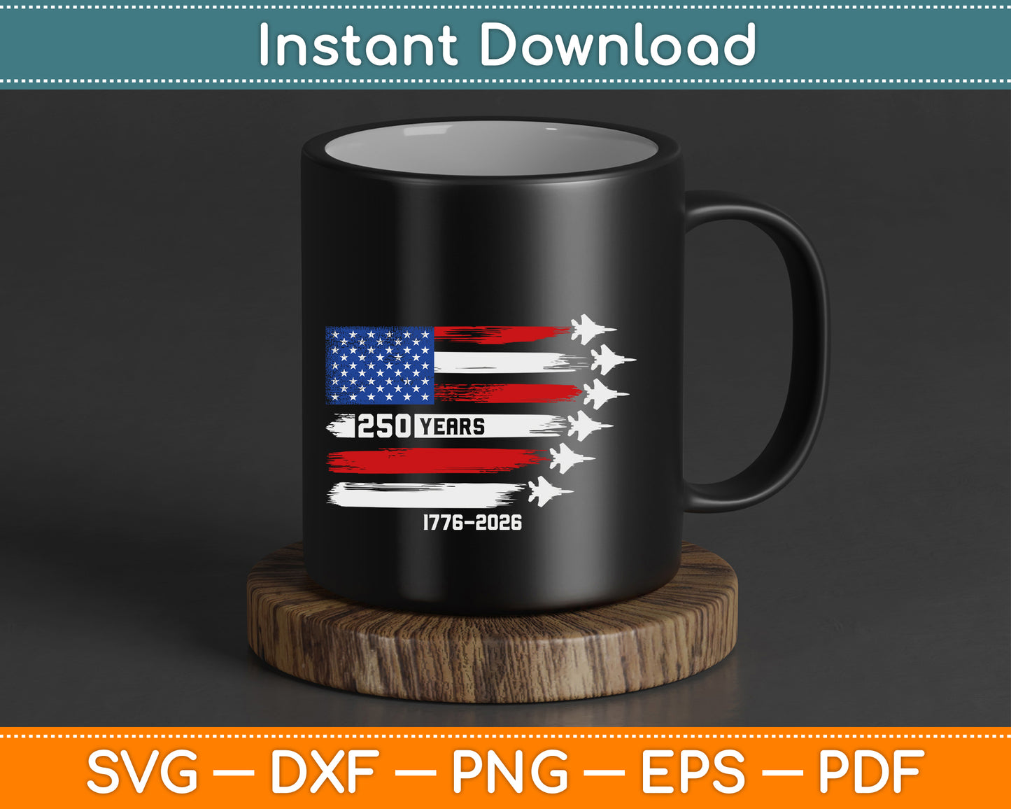 250 Anniversary USA 250th American 250 Years 4th of July SVG Digital Cutting File