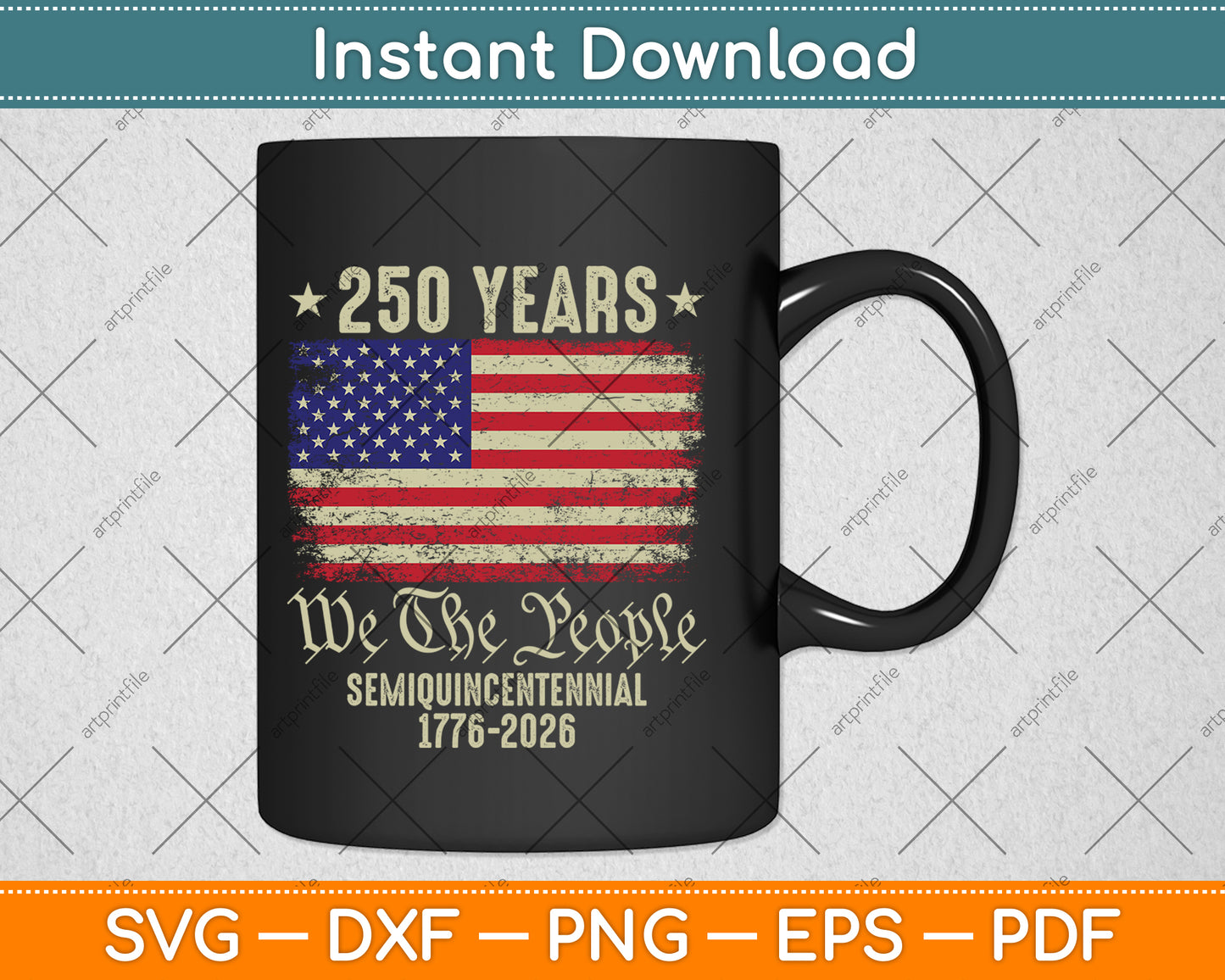 250 Years American Flag 250th Anniversary USA SVG PNG Digital Cutting File