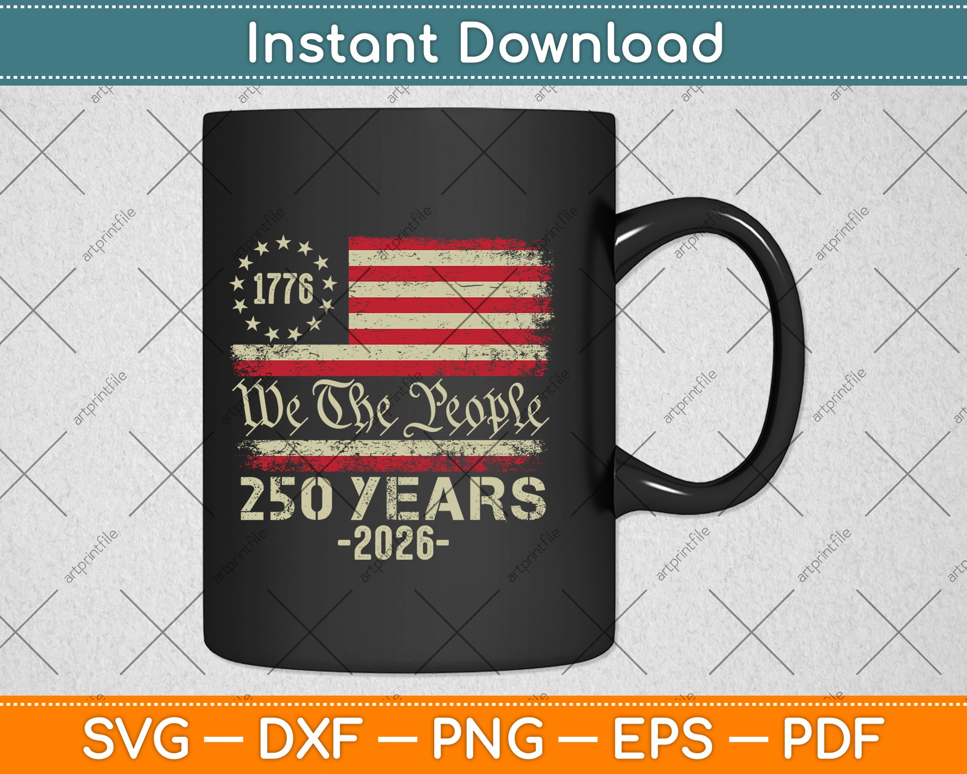 250 Years American Flag 250th Anniversary USA SVG Digital Cutting File