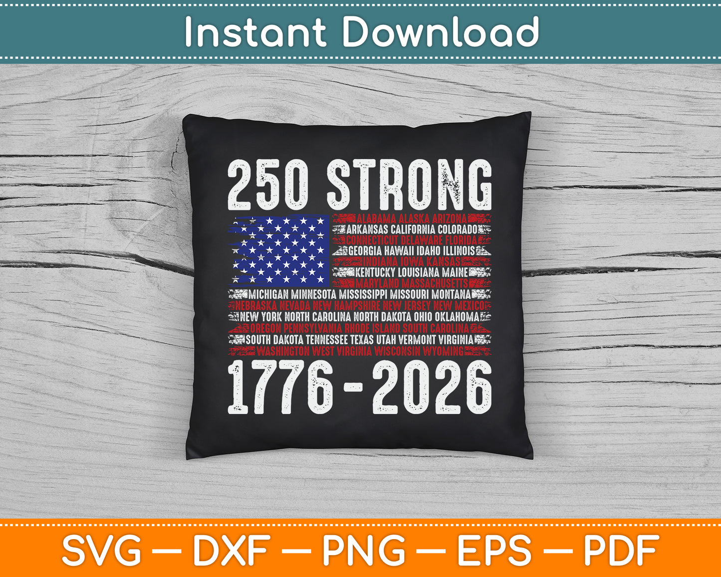 250th Independence Day Patriotic 250 Years America Anniversary SVG PNG Cutting File