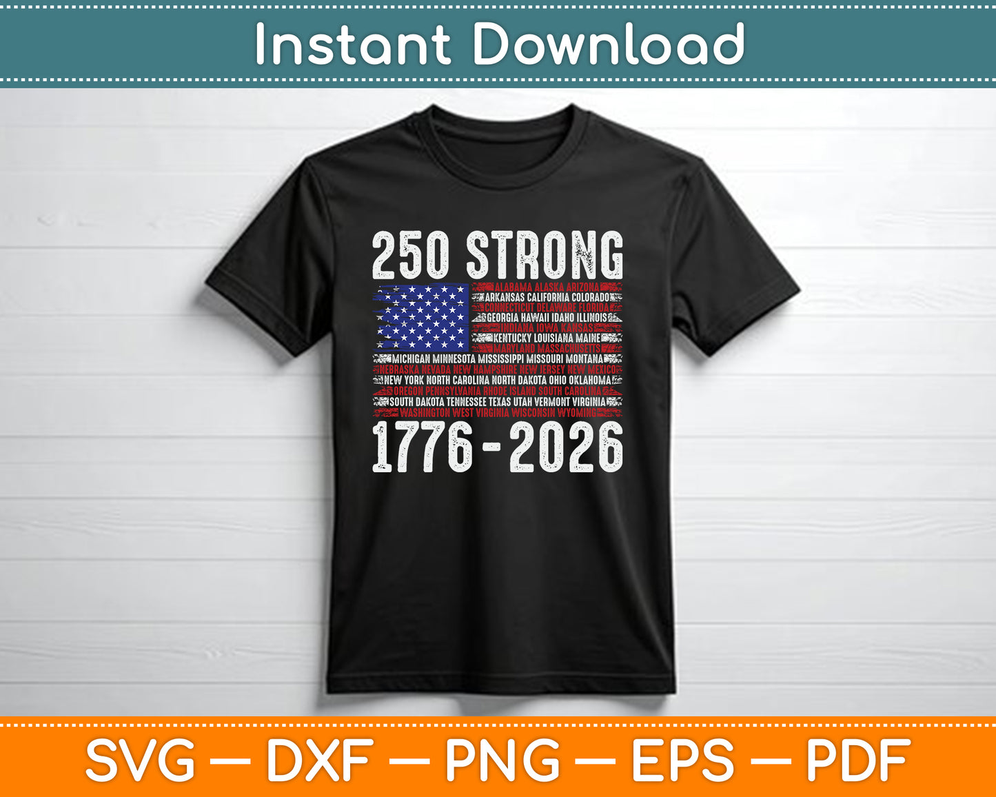 250th Independence Day Patriotic 250 Years America Anniversary SVG PNG Cutting File