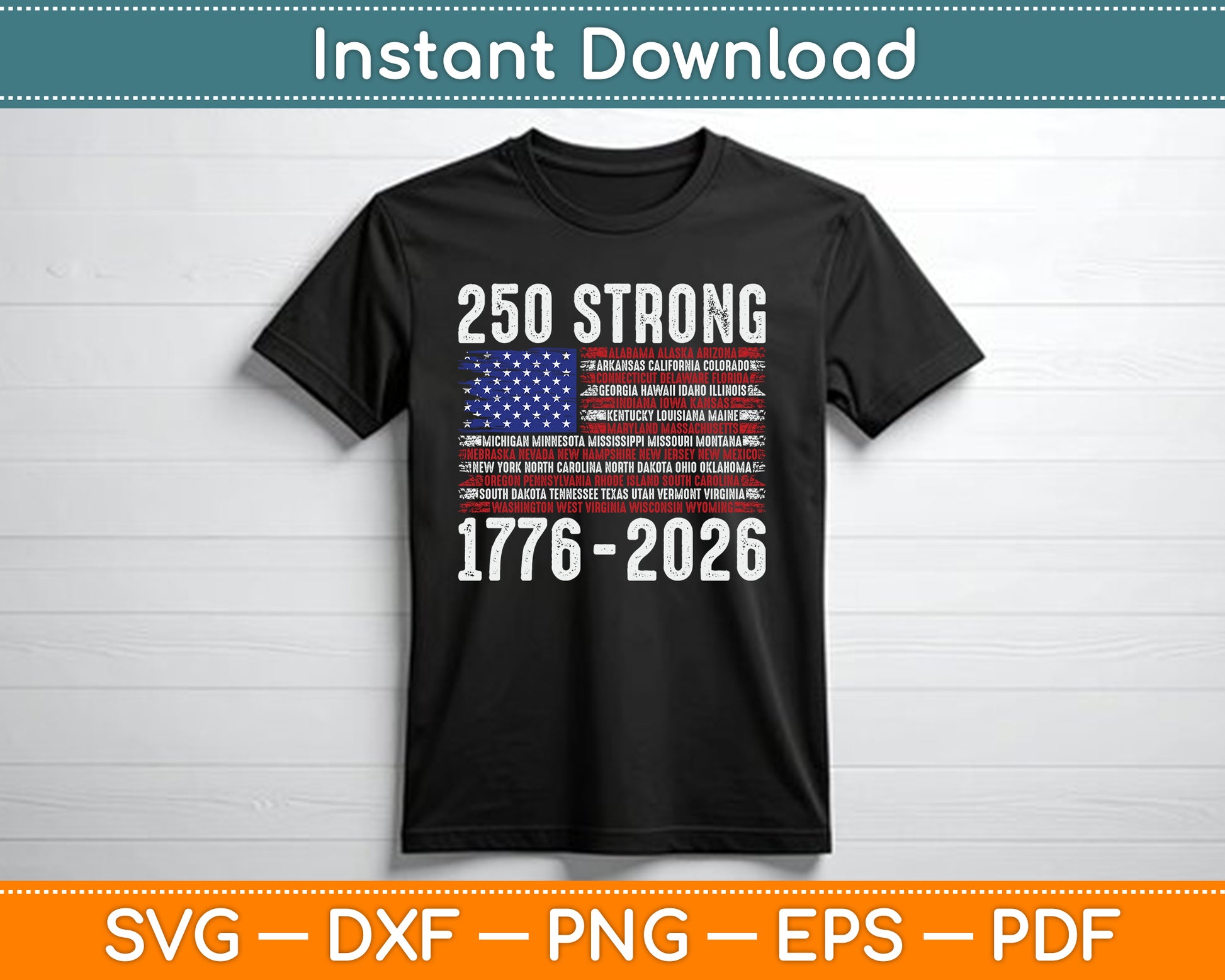250th Independence Day Patriotic 250 Years America Anniversary SVG PNG Cutting File