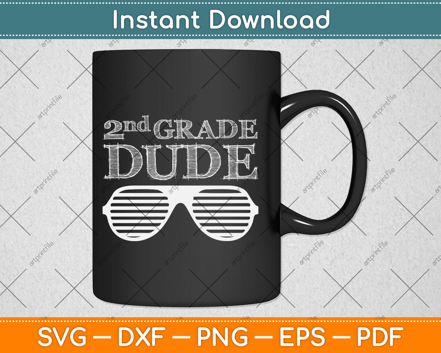 2nd Grade Dude Gift Second Grade Boy Girl Back To School Svg Digital Cutting File