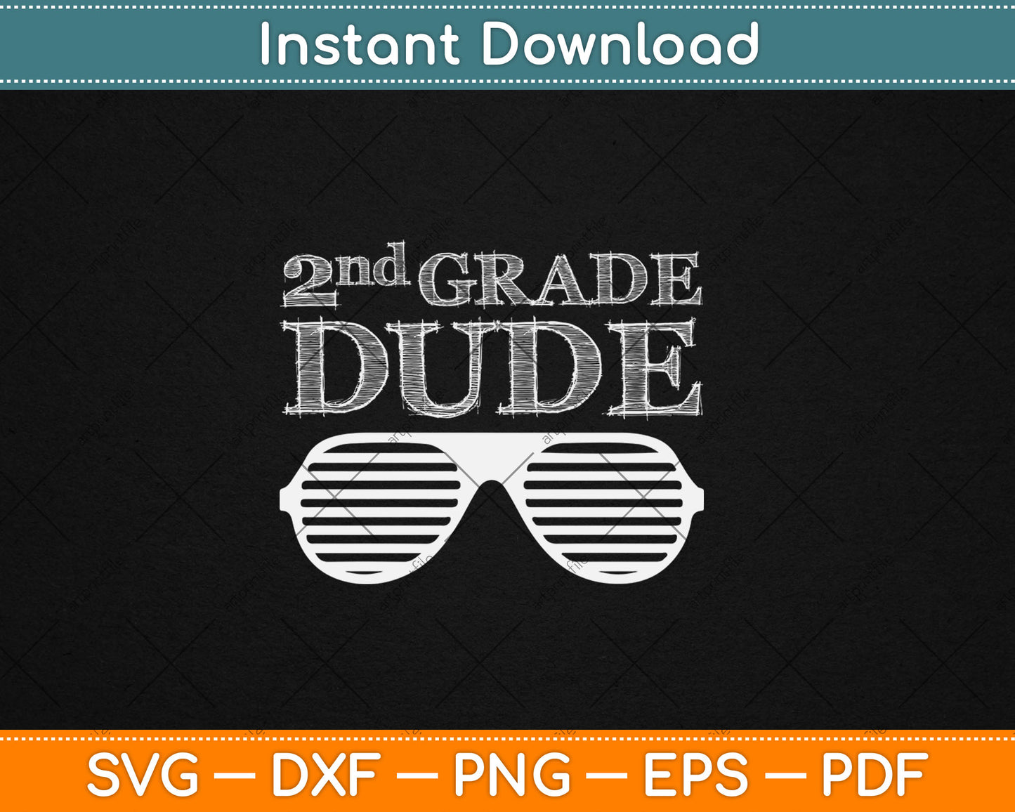 2nd Grade Dude Gift Second Grade Boy Girl Back To School Svg Digital Cutting File
