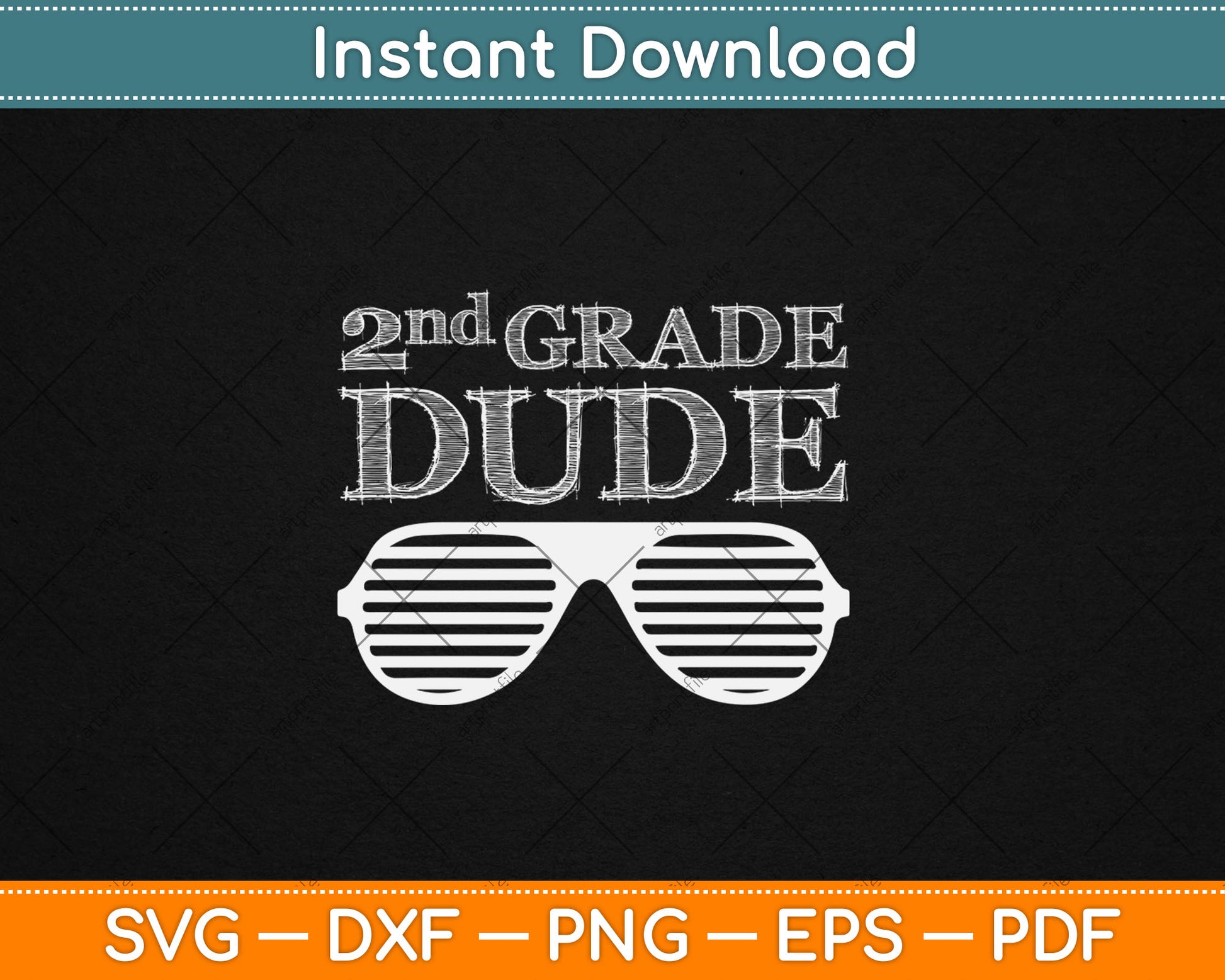 2nd Grade Dude Gift Second Grade Boy Girl Back To School Svg Digital Cutting File