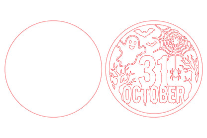 31 October Halloween Round Door Hanger SVG