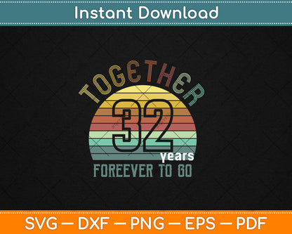 32th Years Wedding Anniversary Gifts For Couples Matching Svg Digital Cutting File