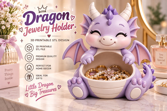 3D Print Baby Dragon Jewelry Holder STL File