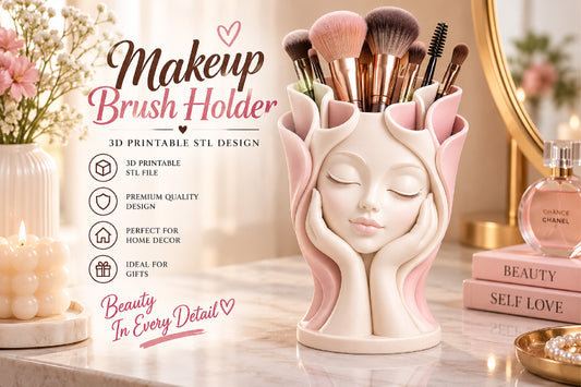 3D Print Elegant Face Makeup Brush STL File