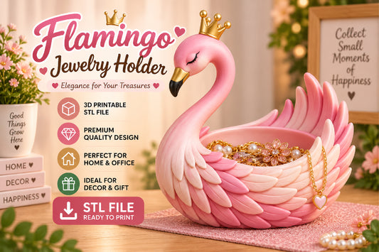 3D Print Flamingo Jewelry Holder STL File