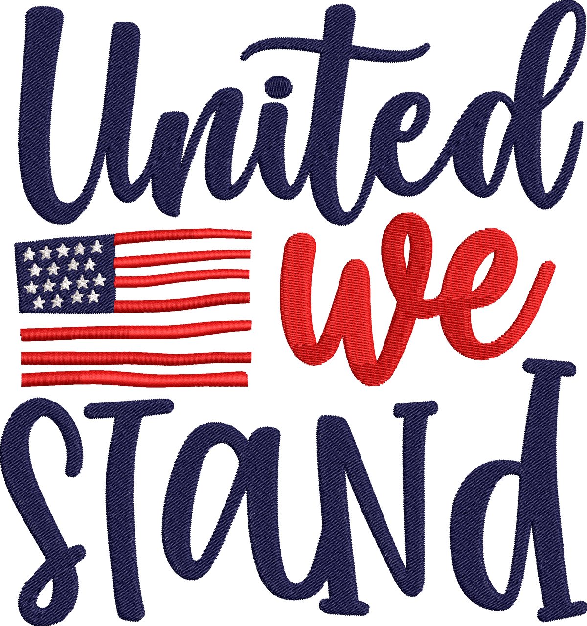 4th of July Embroidery Design, United We Stand Patriotic Machine Embroidery Pattern, American Flag Embroidery Design,