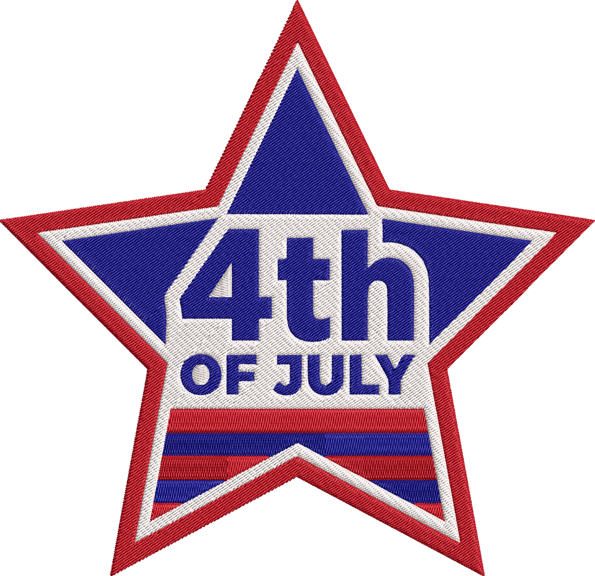 4th of July Star Embroidery Design, Patriotic American Star Machine Embroidery