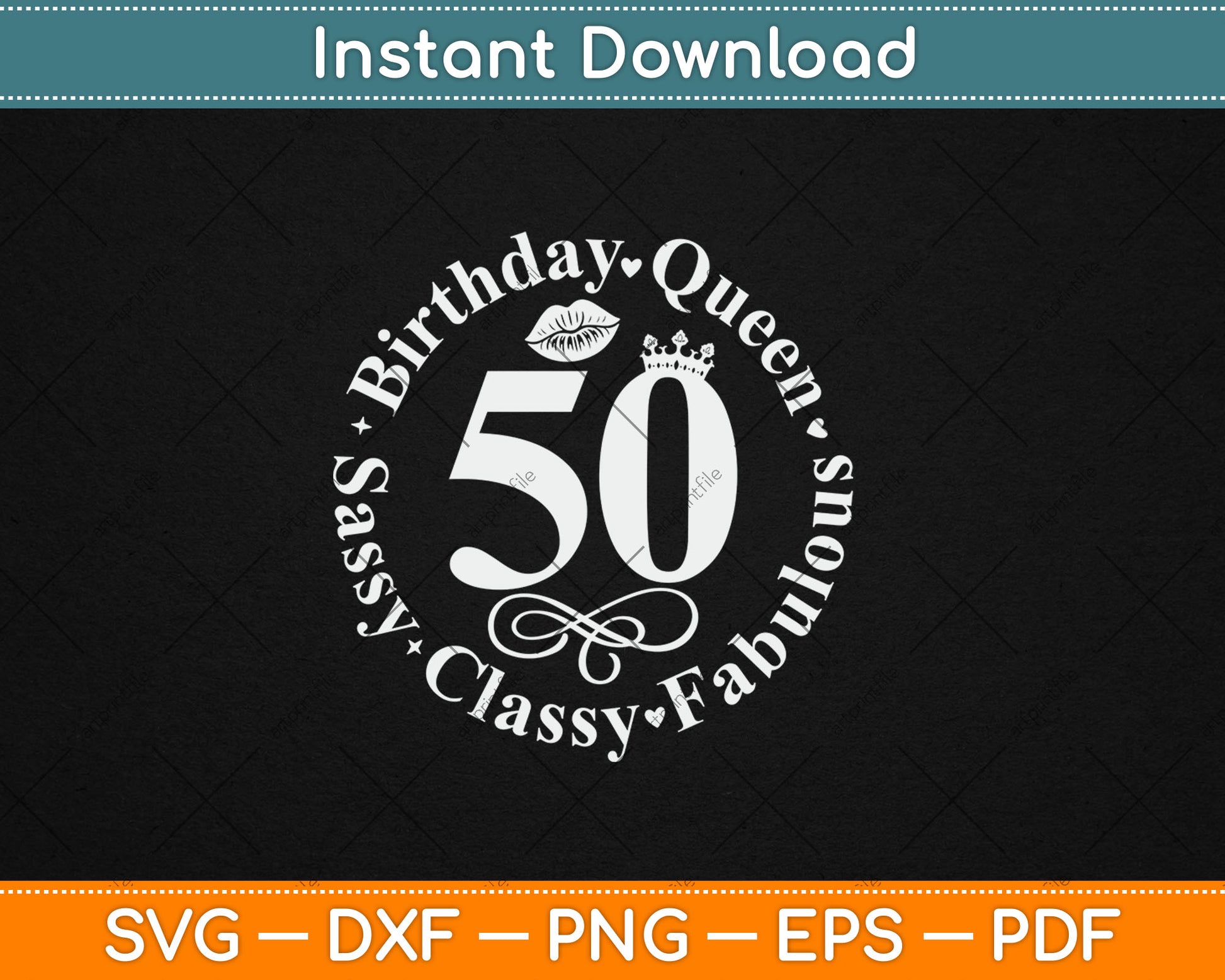 50 and fabulous 50th Birthday Queen Svg Design Digital Cutting File
