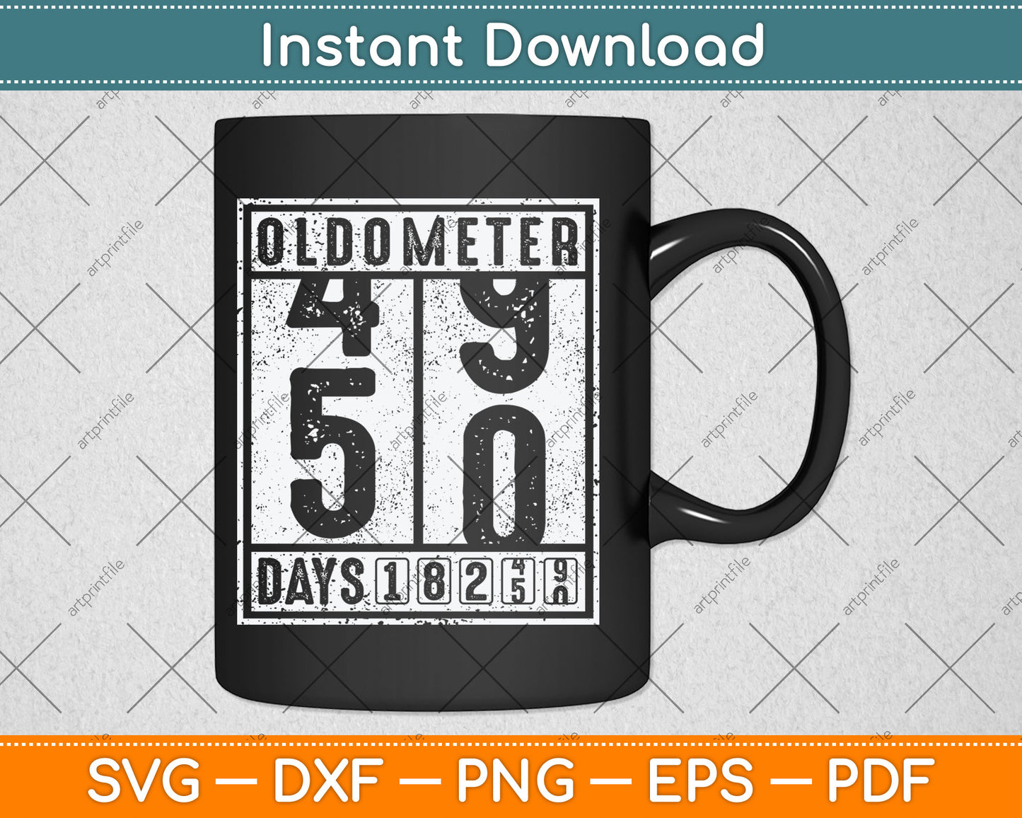 50th Birthday Gift Funny Oldometer 49-50 Birthday Svg Digital Cutting File