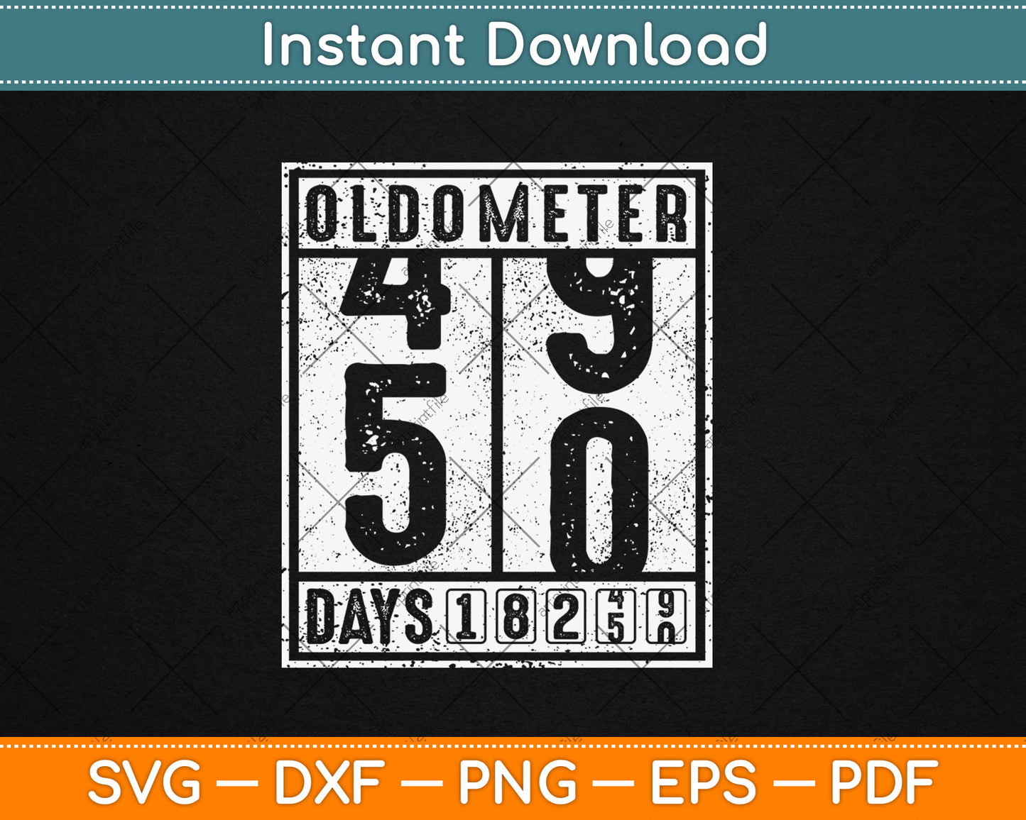 50th Birthday Gift Funny Oldometer 49-50 Birthday Svg Digital Cutting File