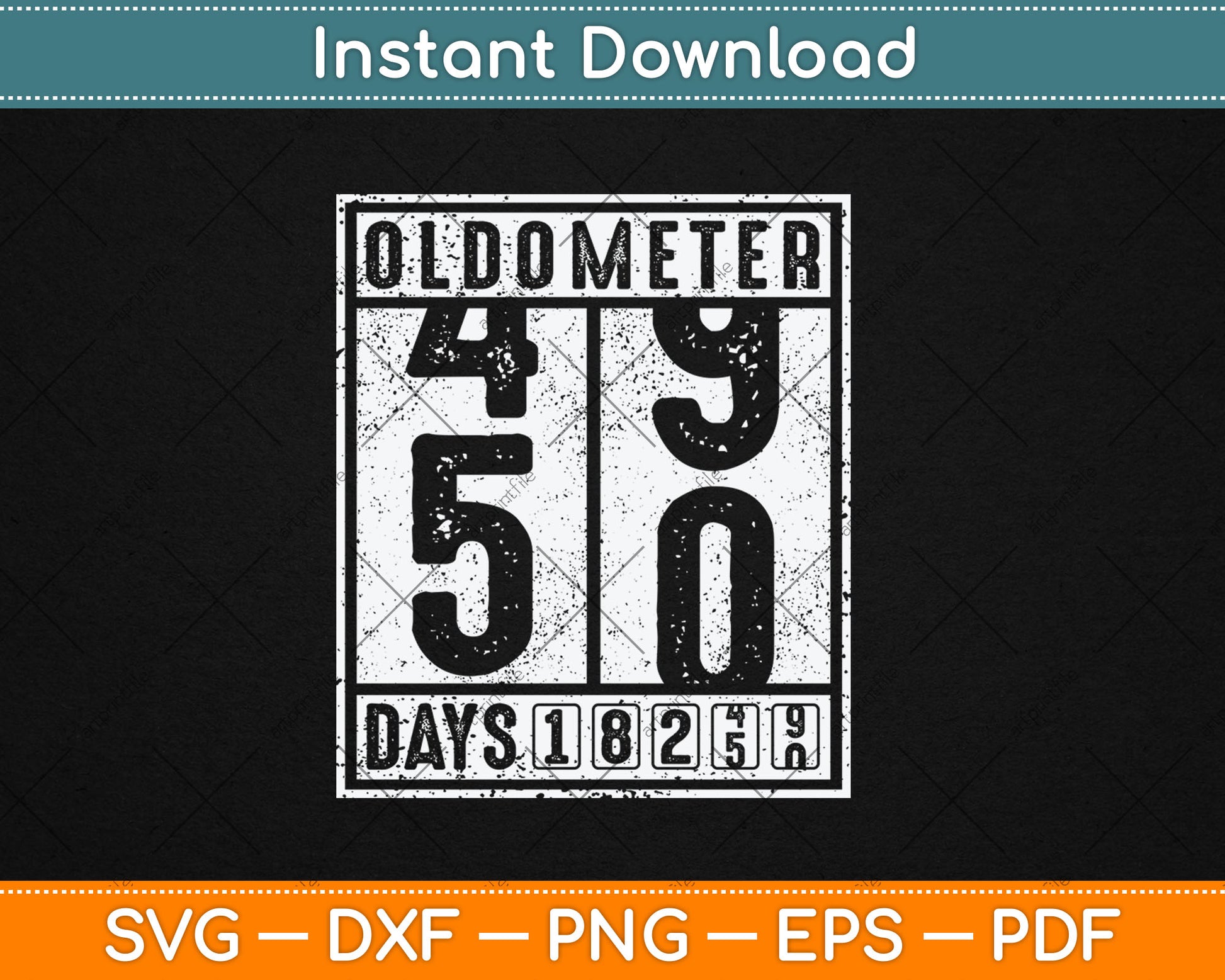 50th Birthday Gift Funny Oldometer 49-50 Birthday Svg Digital Cutting File