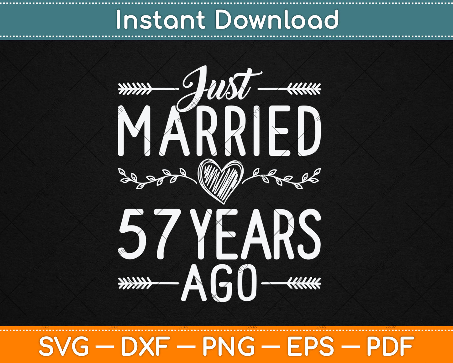 57th Wedding Anniversary Parents Couples 57 Year Anniversary Svg Digital Cutting File