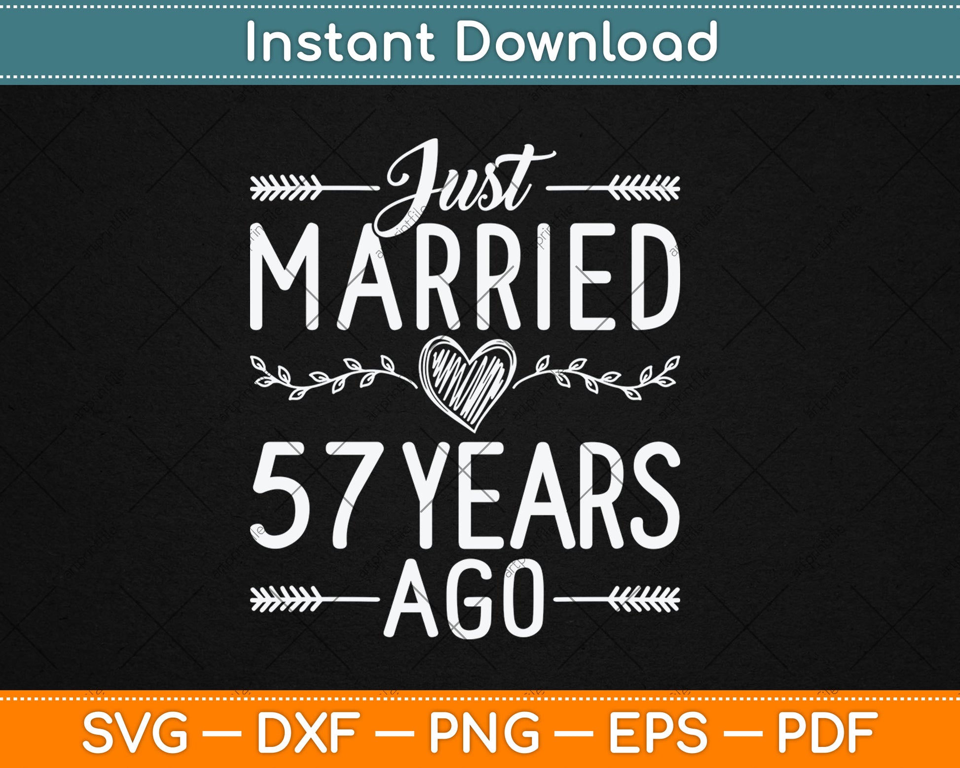 57th Wedding Anniversary Parents Couples 57 Year Anniversary Svg Digital Cutting File